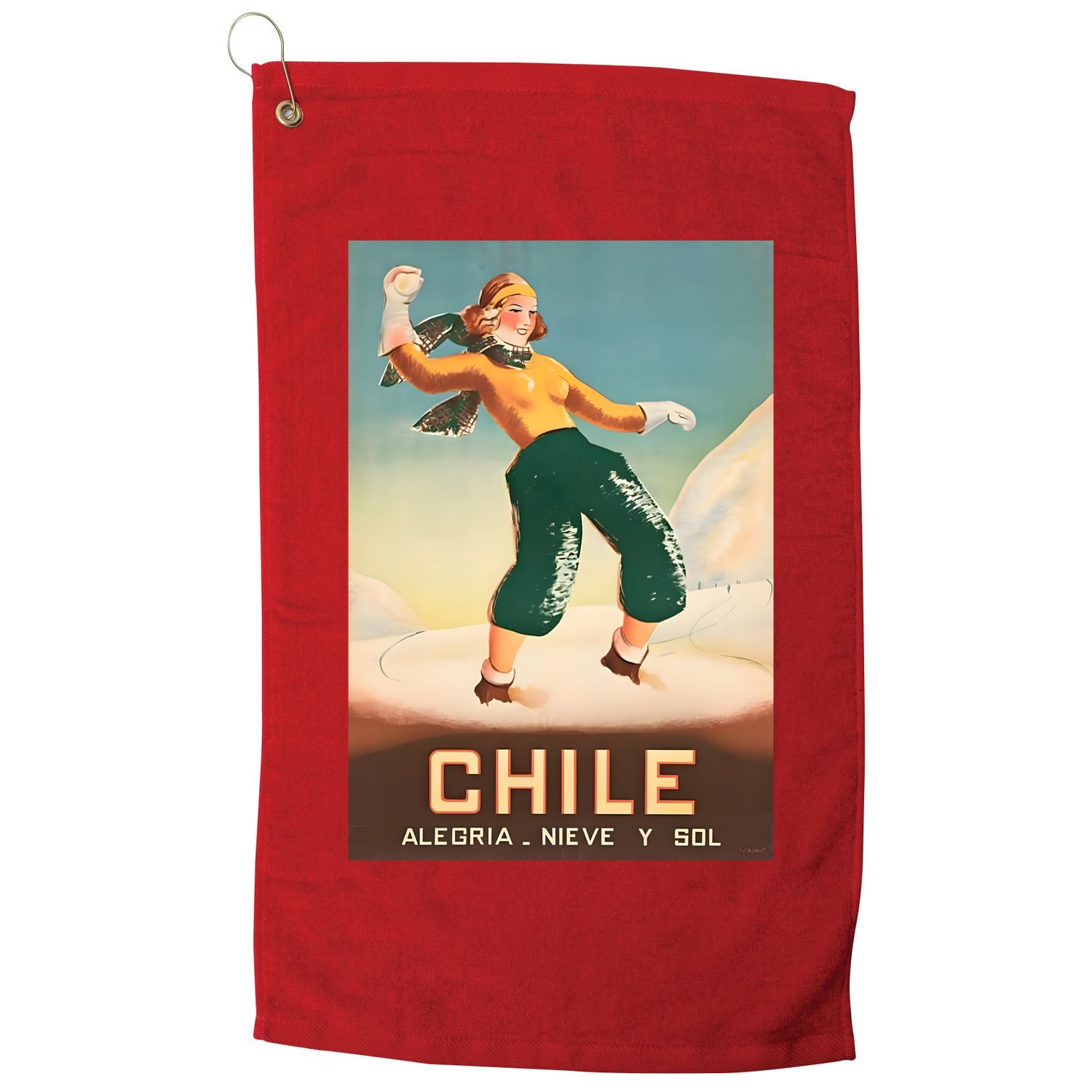 Chile Office Of Tourism Vintage 1930 Poster Golf Towel