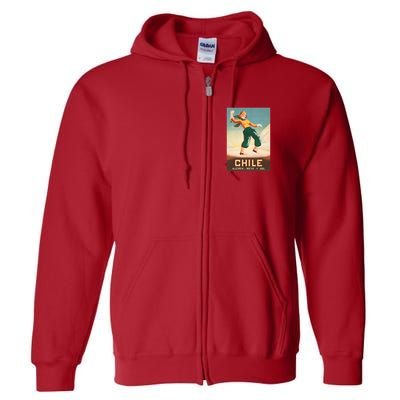Chile Office Of Tourism Vintage 1930 Poster Full Zip Hoodie