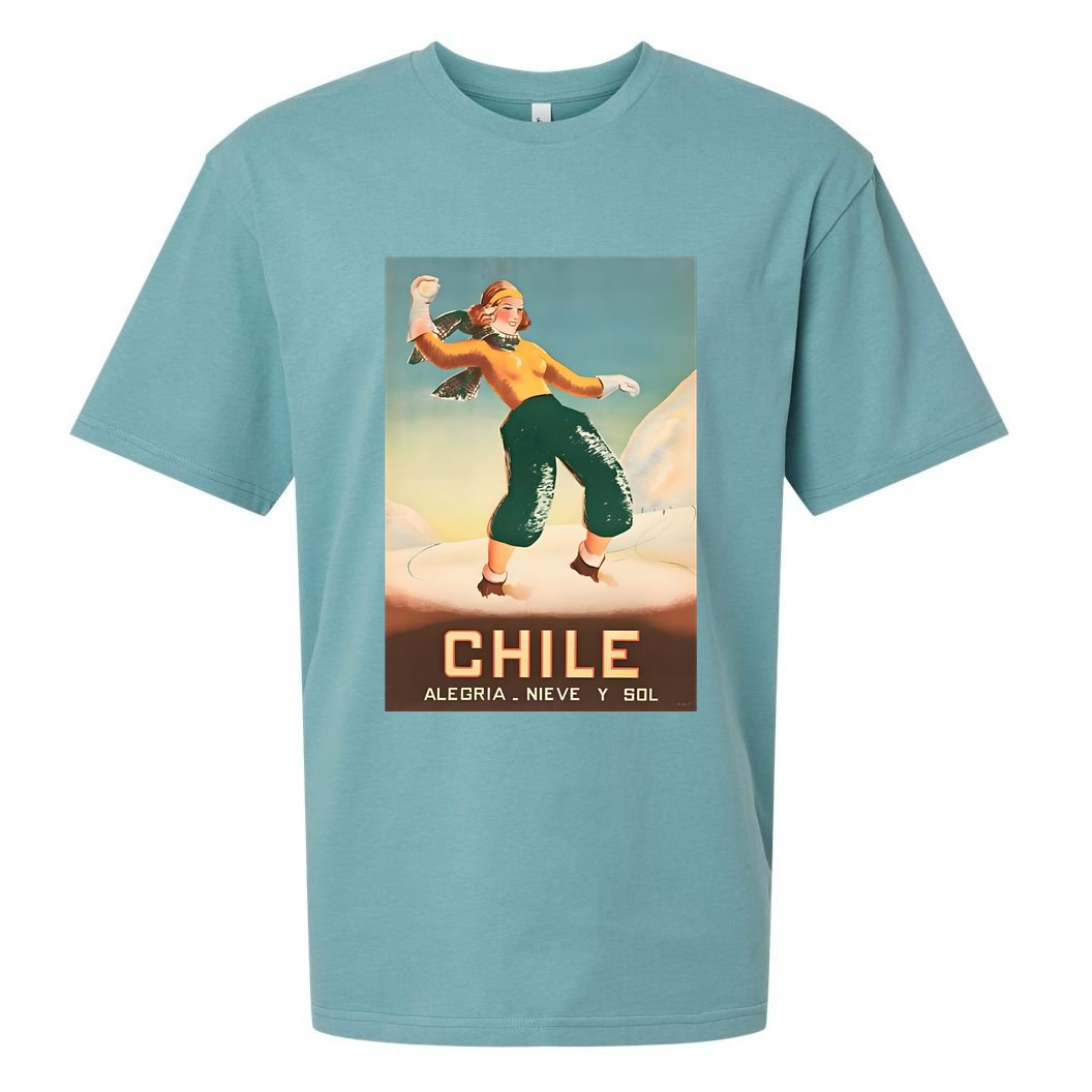 Chile Office Of Tourism Vintage 1930 Poster Sueded Cloud Jersey T-Shirt
