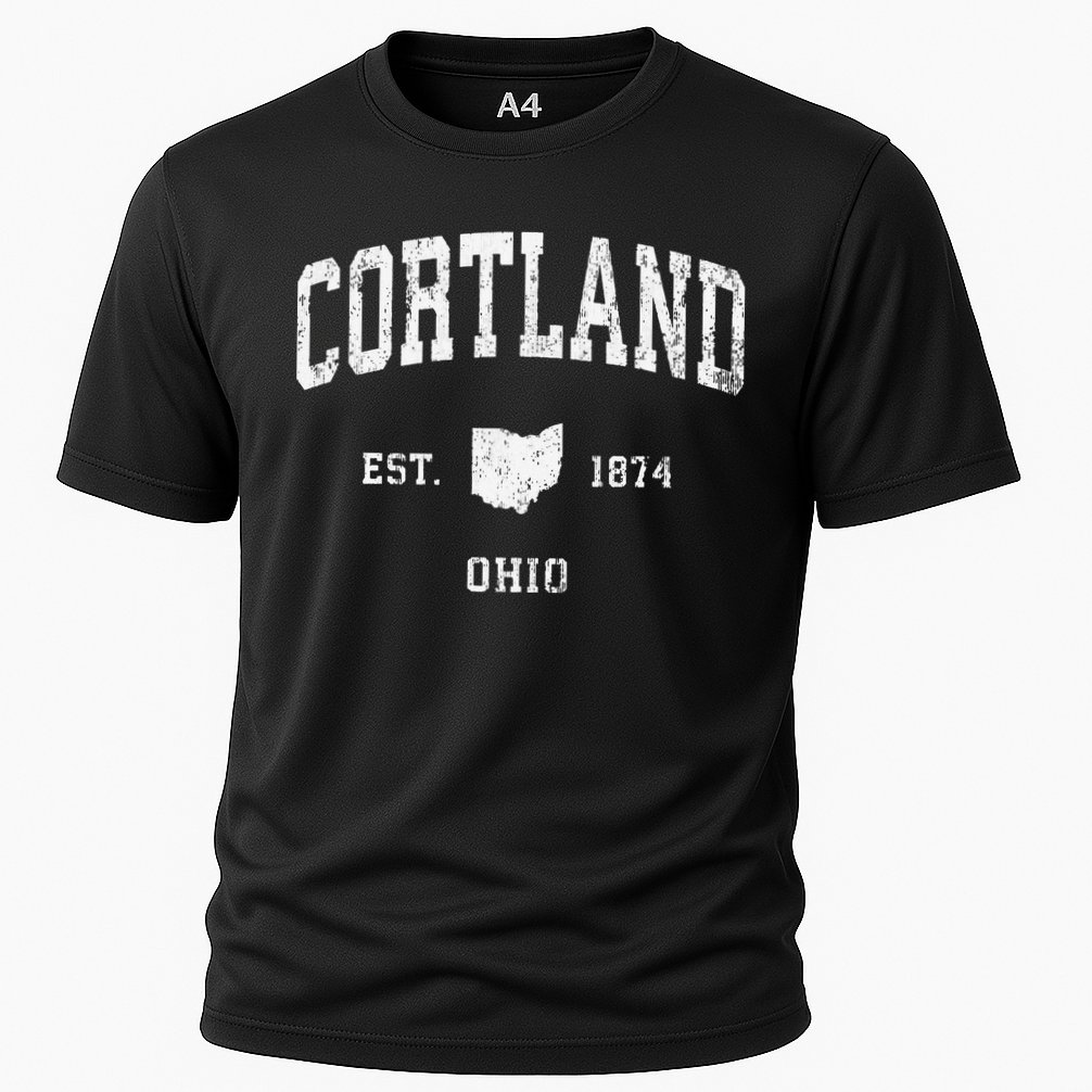 Cortland Ohio OH Vintage Athletic Sports Cooling Performance Crew T-Shirt