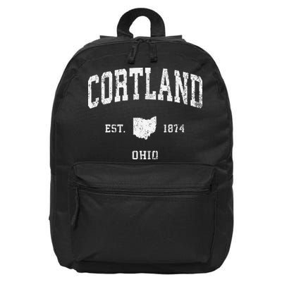 Cortland Ohio OH Vintage Athletic Sports 16 in Basic Backpack