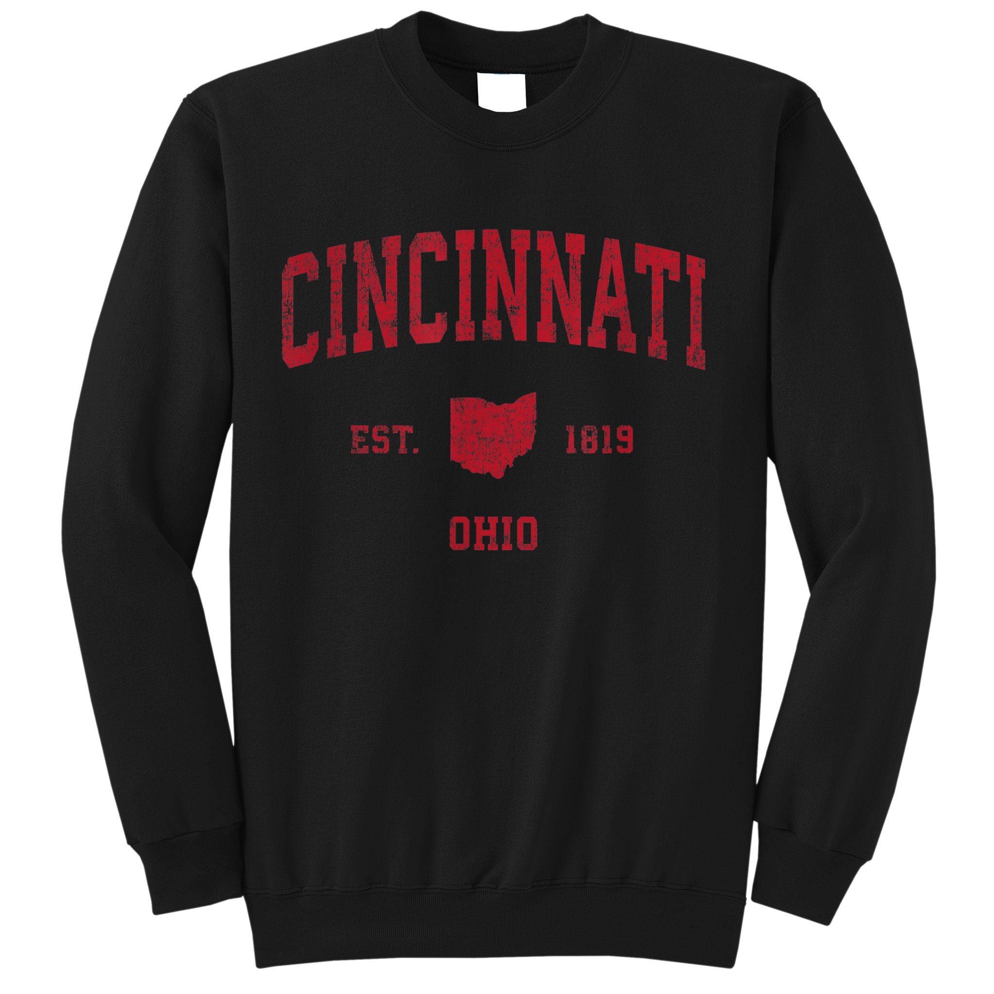 Cincinnati Ohio OH Vintage Sports Design Red Print Sweatshirt