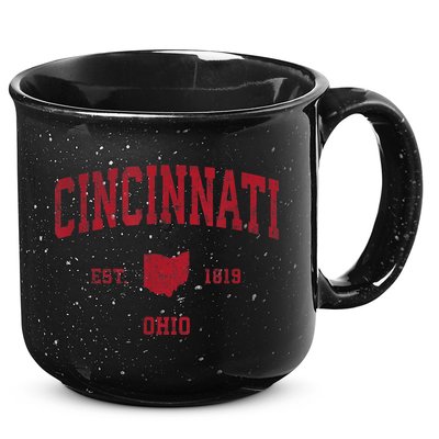Cincinnati Ohio OH Vintage Sports Design Red Print 15oz Campfire Ceramic Mug