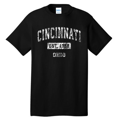 Cincinnati Ohio Oh Vintage Established Sports Design Tall T-Shirt