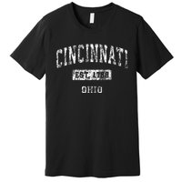 Cincinnati Ohio Oh Vintage Established Sports Design Premium T-Shirt