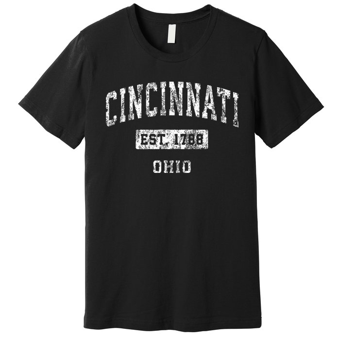 Cincinnati Ohio Oh Vintage Established Sports Design Premium T-Shirt