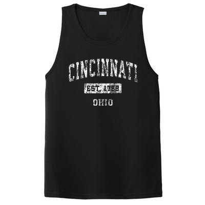 Cincinnati Ohio Oh Vintage Established Sports Design PosiCharge Competitor Tank