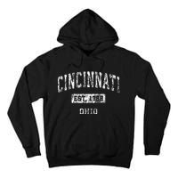 Cincinnati Ohio Oh Vintage Established Sports Design Tall Hoodie