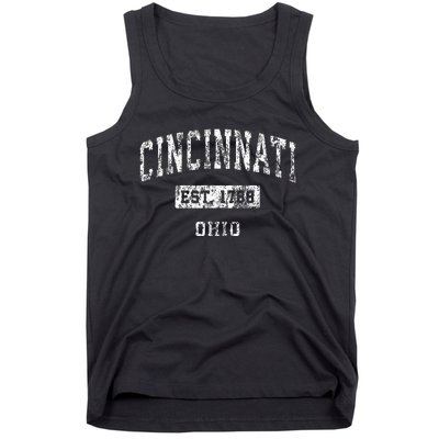 Cincinnati Ohio Oh Vintage Established Sports Design Tank Top