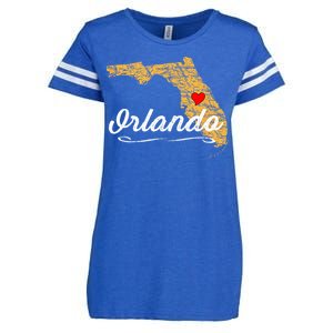 City Of ORLANDO FLORIDA Vacation Souvenir Merch Enza Ladies Jersey Football T-Shirt