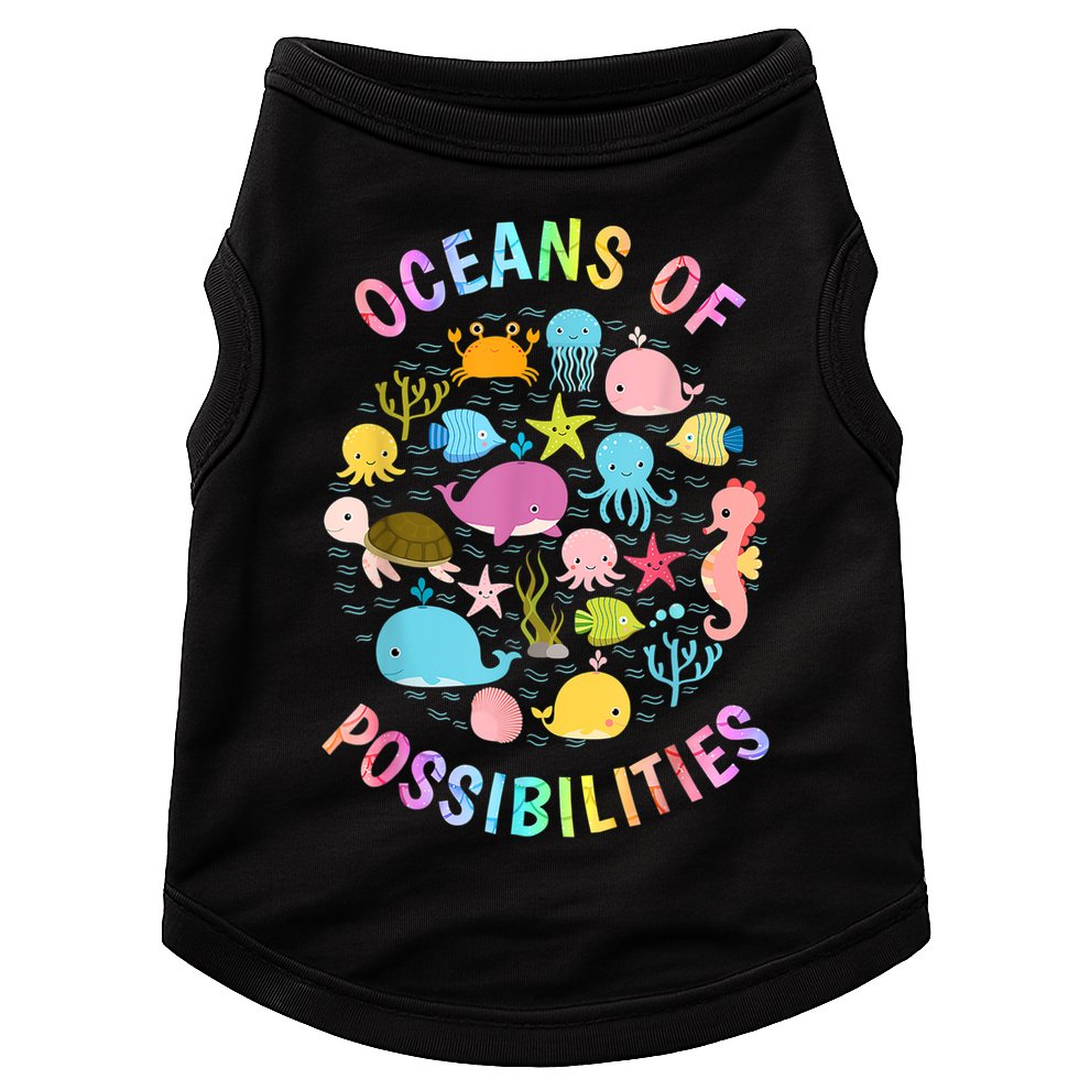 Cute Oceans Of Possibilities Summer Reading Sea Creatures Doggie Tank