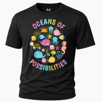 Cute Oceans Of Possibilities Summer Reading Sea Creatures Cooling Performance Crew T-Shirt