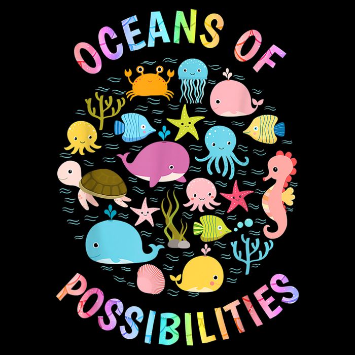 Cute Oceans Of Possibilities Summer Reading Sea Creatures Cooling Performance Crew T-Shirt