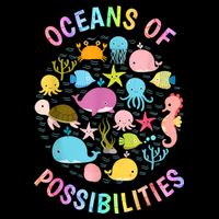 Cute Oceans Of Possibilities Summer Reading Sea Creatures Sustainable Bucket Hat