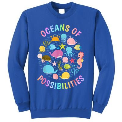 Cute Oceans Of Possibilities Summer Reading Sea Creatures Sweatshirt