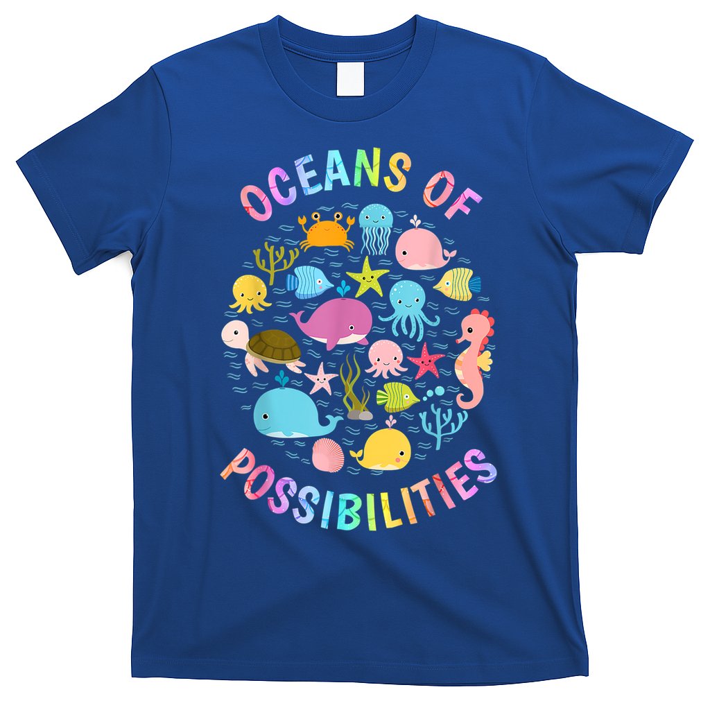 Cute Oceans Of Possibilities Summer Reading Sea Creatures T-Shirt