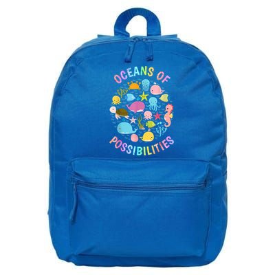 Cute Oceans Of Possibilities Summer Reading Sea Creatures 16 in Basic Backpack