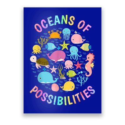 Cute Oceans Of Possibilities Summer Reading Sea Creatures Poster