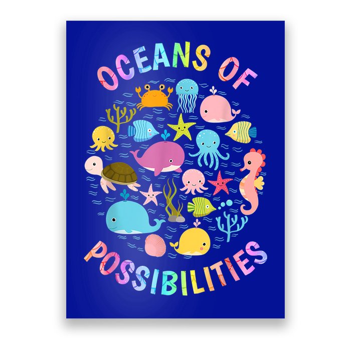 Cute Oceans Of Possibilities Summer Reading Sea Creatures Poster