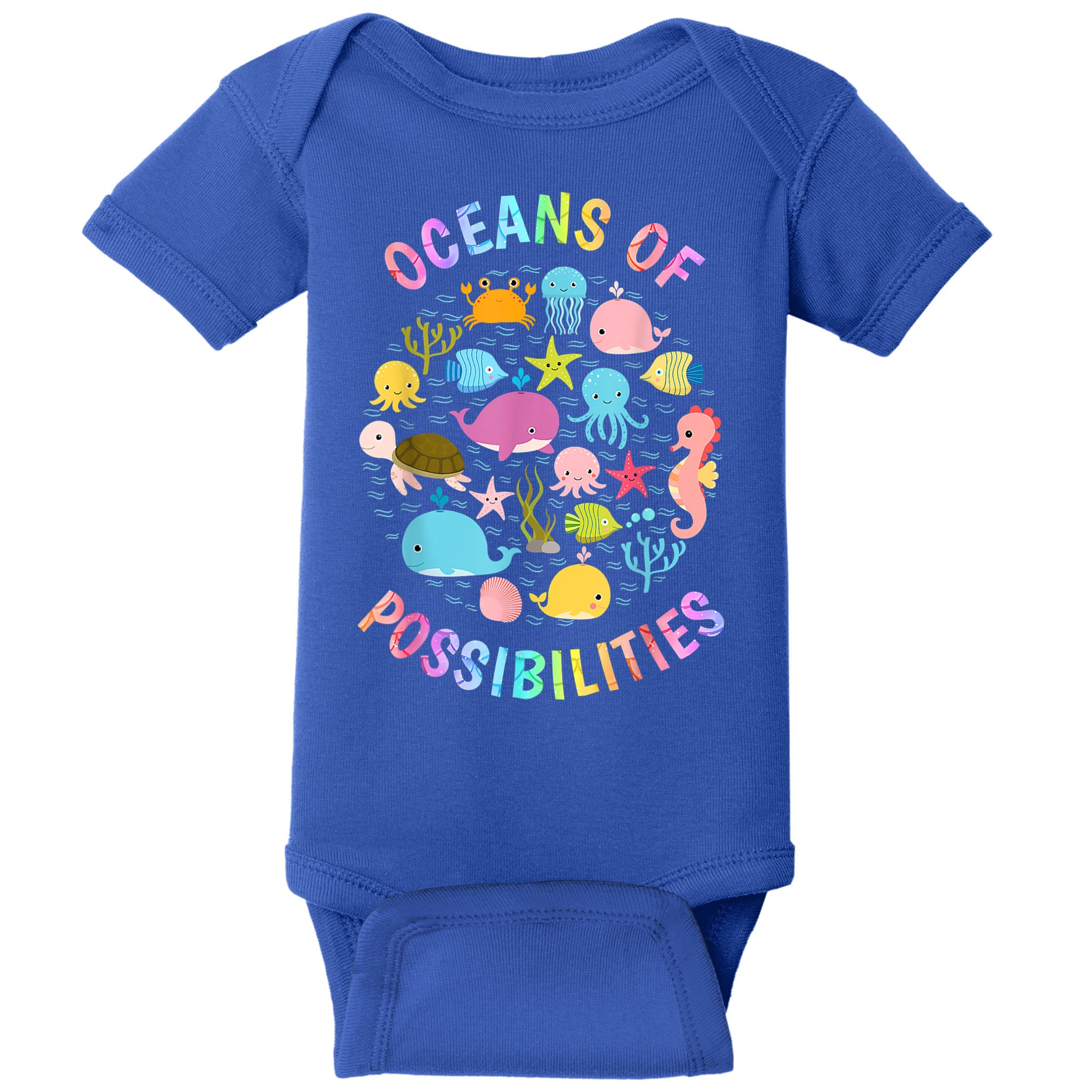 Cute Oceans Of Possibilities Summer Reading Sea Creatures Baby Bodysuit