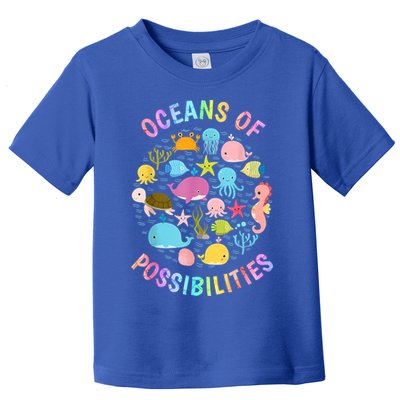 Cute Oceans Of Possibilities Summer Reading Sea Creatures Toddler T-Shirt