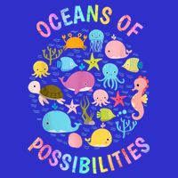 Cute Oceans Of Possibilities Summer Reading Sea Creatures Toddler T-Shirt