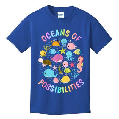 Cute Oceans Of Possibilities Summer Reading Sea Creatures Kids T-Shirt