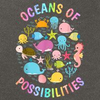 Cute Oceans Of Possibilities Summer Reading Sea Creatures Cotton Canvas Backpack