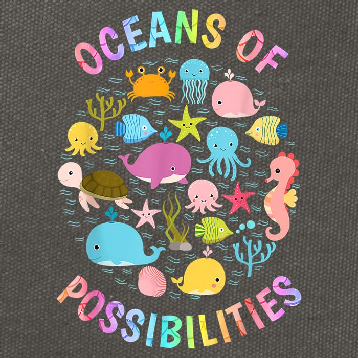 Cute Oceans Of Possibilities Summer Reading Sea Creatures Cotton Canvas Backpack