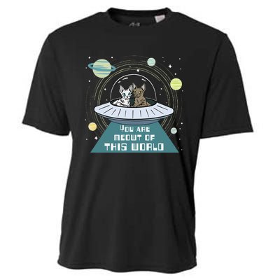 Cat Out Of This World Ufo Spaceship Cooling Performance Crew T-Shirt