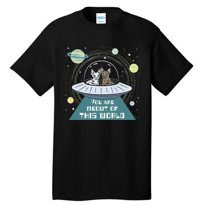 Cat Out Of This World Ufo Spaceship Tall T-Shirt