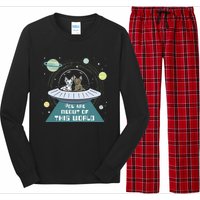 Cat Out Of This World Ufo Spaceship Long Sleeve Pajama Set