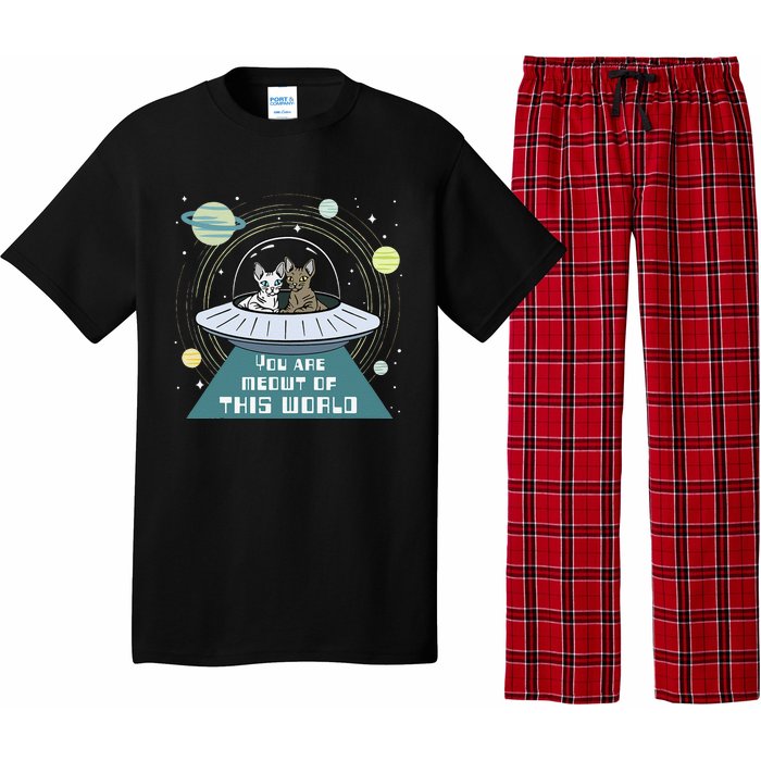 Cat Out Of This World Ufo Spaceship Pajama Set