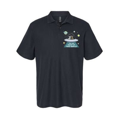 Cat Out Of This World Ufo Spaceship Softstyle Adult Sport Polo