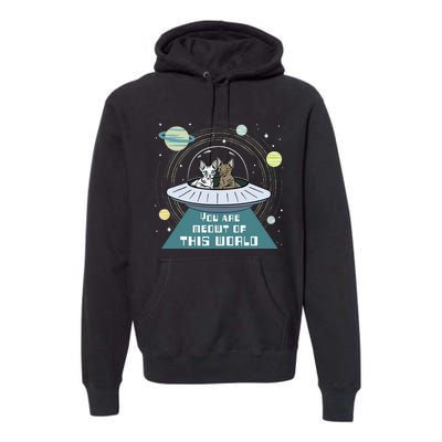 Cat Out Of This World Ufo Spaceship Premium Hoodie