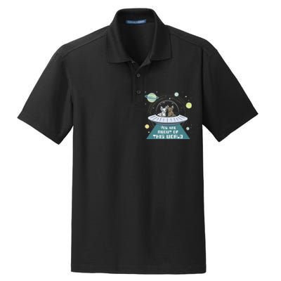 Cat Out Of This World Ufo Spaceship Dry Zone Grid Polo