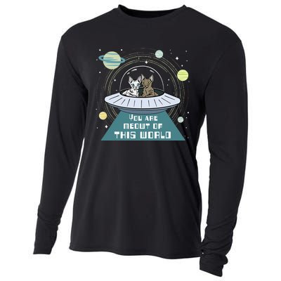 Cat Out Of This World Ufo Spaceship Cooling Performance Long Sleeve Crew