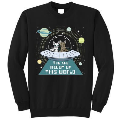 Cat Out Of This World Ufo Spaceship Tall Sweatshirt