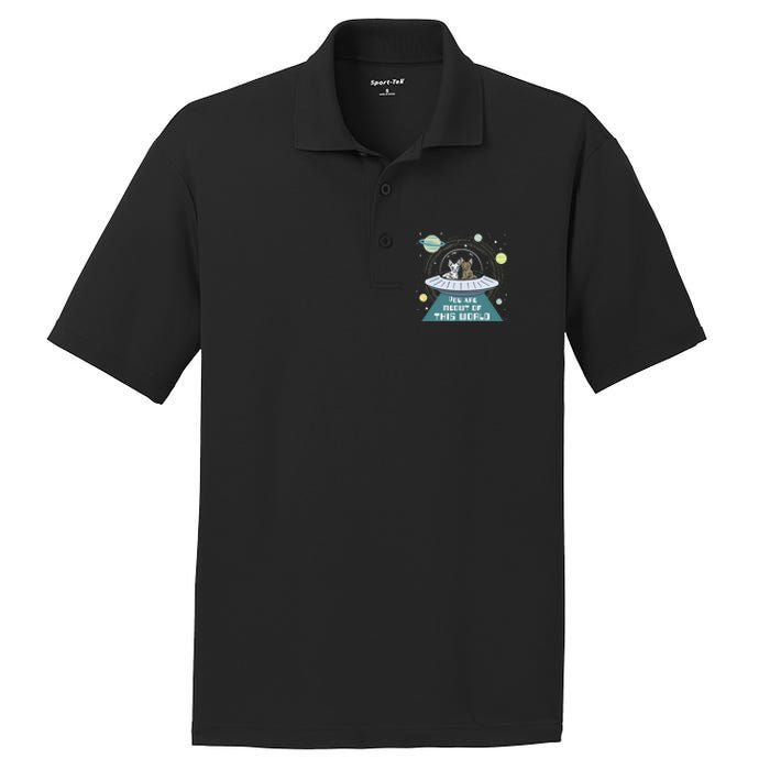 Cat Out Of This World Ufo Spaceship PosiCharge RacerMesh Polo