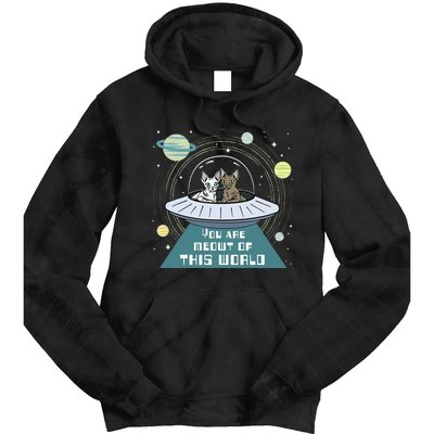 Cat Out Of This World Ufo Spaceship Tie Dye Hoodie