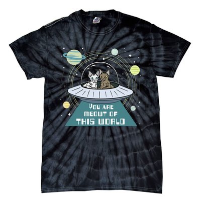 Cat Out Of This World Ufo Spaceship Tie-Dye T-Shirt