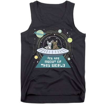 Cat Out Of This World Ufo Spaceship Tank Top