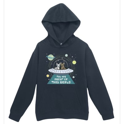 Cat Out Of This World Ufo Spaceship Urban Pullover Hoodie