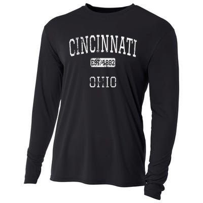 Cincinnati Ohio Oh Vintage Cooling Performance Long Sleeve Crew