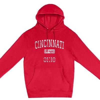 Cincinnati Ohio Oh Vintage Premium Pullover Hoodie