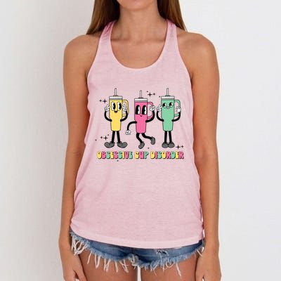 Cool Ocd Odsessive Cup Disorder Funny Stanley Cup Women's Knotted Racerback Tank