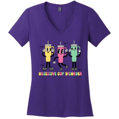 Cool Ocd Odsessive Cup Disorder Funny Stanley Cup Women's V-Neck T-Shirt