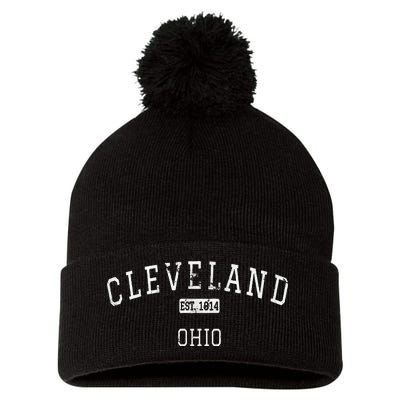 Cleveland Ohio OH Vintage Pom Pom 12in Knit Beanie