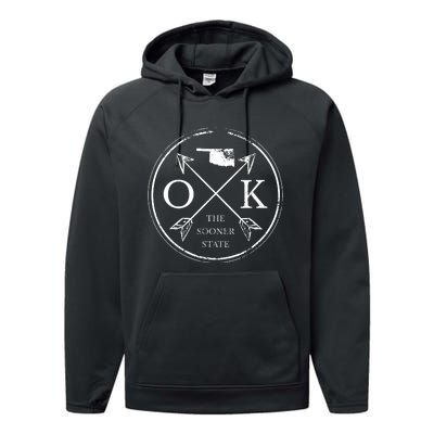 Cute Oklahoma Ok The Sooner State Performance Fleece Hoodie