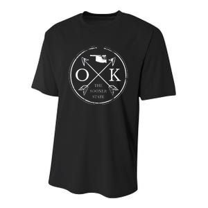 Cute Oklahoma Ok The Sooner State Youth Performance Sprint T-Shirt